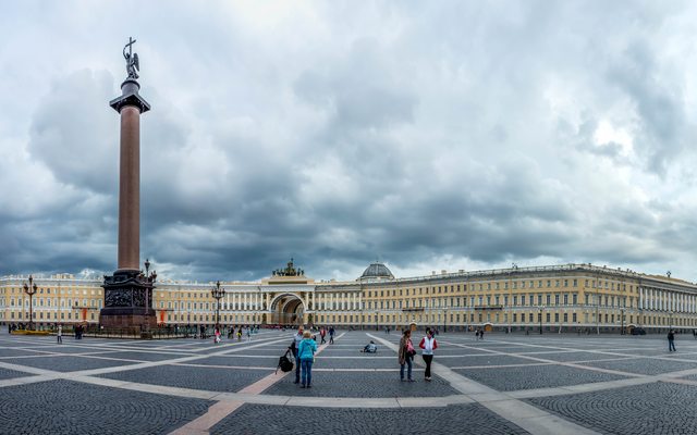 Saint Petersburg Palace Square with the Alexander Column and General Staff Building