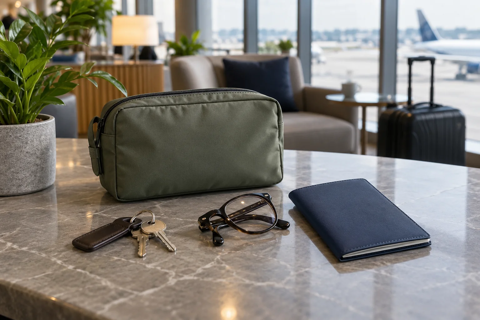 Personal items prepared for urgent travel