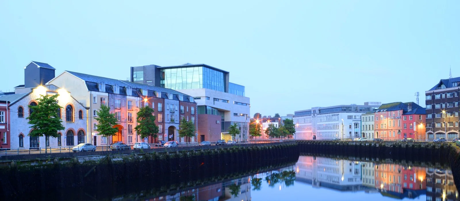 River Lee and waterfront buildings in Cork, Ireland